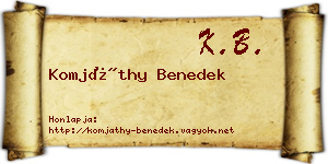 Komjáthy Benedek névjegykártya