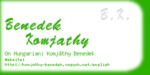 benedek komjathy business card