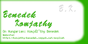 benedek komjathy business card